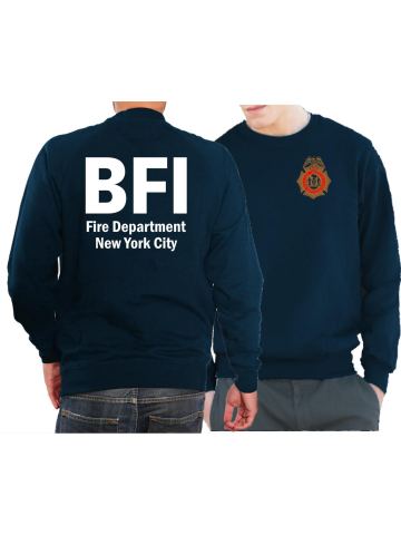 Sweat azul marino, New York City Fire Dept. BFI (Bureau of Fire Investigation/Fire Marshal)