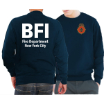 Sweat blu navy, New York City Fire Dept. BFI (Bureau of Fire Investigation/Fire Marshal)