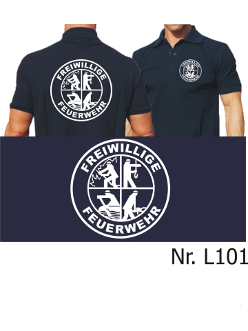 Polo navy, FF weiß/Logo weiß