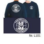 Sweat navy, FF weiß/Logo in weiß beidseitig