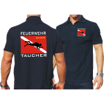 Polo navy, "Feuerwehr Taucher" with Diver Flagge