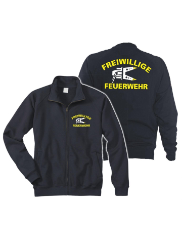 Sweat jacket navy, FF with Spreizer (neonyellow/white)