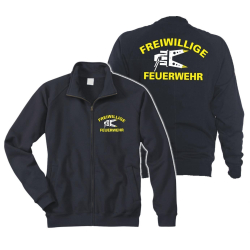 Sweat jacket navy, FF with Spreizer (neonyellow/white)