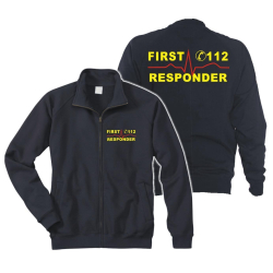 Sweat jacket navy, First Responder (neonyellow/red)