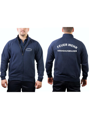 Chaqueta de sudor azul marino, Kreisausbilder, beidseitig en blanco