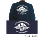 Sweat azul marino, Alterskameraden Feuerwehr Baden-Württemberg con ponga su nombre en blanco