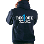 Hoodie blu navy, New York City Fire Dept. Rescue1 (blue) Manhattan