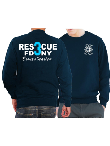 Sweat blu navy, Rescue3 (blue) Bronx & Harlem