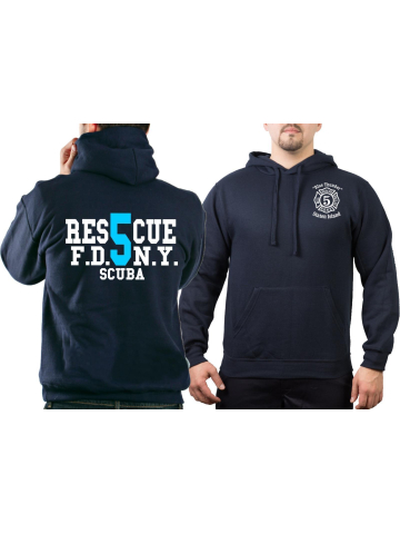 Hoodie marin, New York City Fire Dept. Rescue5 (blue) Statdans Island