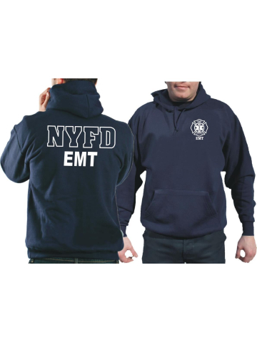 Hoodie azul marino, NYFD EMT (Emergency Medical Technician)