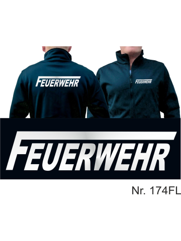 SmartSoftshelljacke marin, FEUERWEHR avec longue "F" argent-réfléchissant