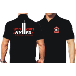 Polo black, 9/11 "Never Forget -Never Again" (weiß/rot)