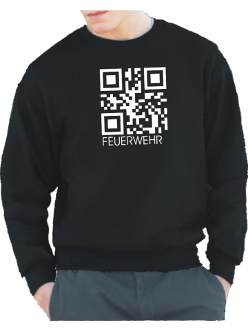 Sweat black, "FEUERWEHR, als QR-Code"