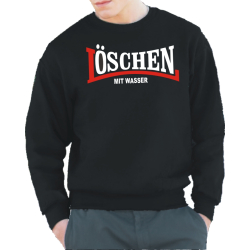 Sweat negro, LÖSCHEN con Wasser (rojo/blanco)