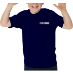 Kinder-T-Shirt navy, FEUERWEHR beidseitig silberne Schrift 104 (3-4 Jahre) S