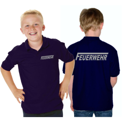 Kinder-Polo navy, FEUERWEHR with long "F"...