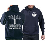 CHICAGO FIRE Dept. Squad1 Special Operations, blu navy Hoodie, XXL