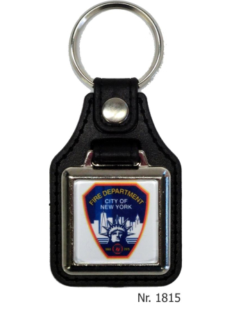 Schlüsselanhänger mit Leder/Ring: New York City Fire Dept. 1865-2015 150years