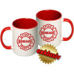Tasse: "Chicago Fire Dept." Emblem, two-tone-coffee-cup, red (1 Stück)