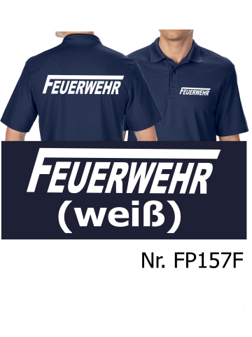 Functional-Polo navy, FEUERWEHR with long "F" in white