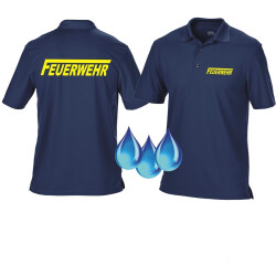 Functional-Polo navy, FEUERWEHR with long "F" neonyellow