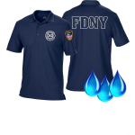 Funzionale-Polo blu navy, New York City Fire Dept. (outline) 343 con Emblem auf manica