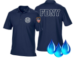 Funktions-Polo navy, New York City Fire Dept. (outline) 343 mit Emblem auf Ärmel