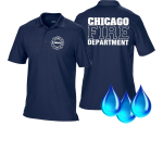 Funzionale-Polo blu navy, Chicago Fire Dept., bianco font con Standard-Emblem
