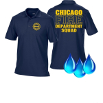 Funzionale-Polo blu navy, Chicago Fire Dept. Squad, giallo font e Emblem