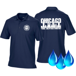 Functional-Polo navy, Chicago Fire Dept., white font with...