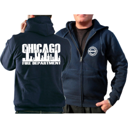 CHICAGO FIRE Dept. Hooded jacket navy, work with Skyline...