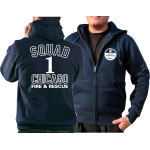 CHICAGO FIRE Dept. Kapuzenjacke navy, Squad 1, weiße Schrift