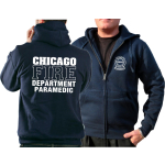 CHICAGO FIRE Dept. Hooded jacket navy, PARAMEDIC, white font