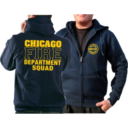 CHICAGO FIRE Dept. Hooded jacket navy, SQUAD Company yellow