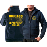 CHICAGO FIRE Dept. Hooded jacket navy, SQUAD Company yellow