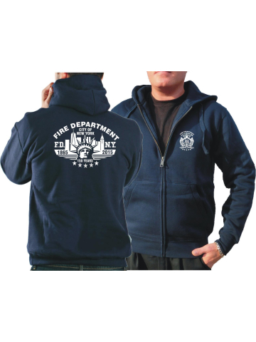 Chaqueta con capucha azul marino, New York City Fire Dept. 150 years 1865-2015