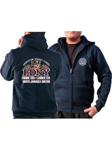 Hooded jacket navy, FDNY E303/L126 Princeton St. Tigers South Jamaica