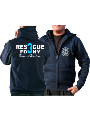Chaqueta con capucha azul marino, Rescue3 (blue) Bronx & Harlem
