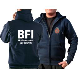 Giacca con cappuccio blu navy, BFI (Bureau of Fire...
