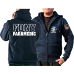 Hooded jacket navy, New York City Fire Dept., PARAMEDIC