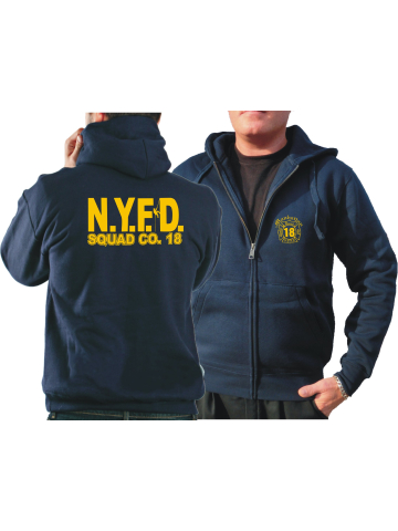 Hooded jacket navy, NYFD Squad 18 Manhattan