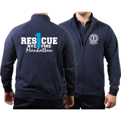 Sweat jacket navy, Rescue1 (blue) Manhattan