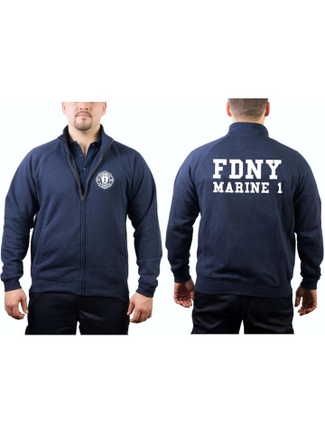 Veste de survêtement marin, FDNY Marine 1 - Manhattan, (blance police de caractère)