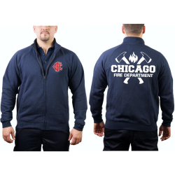CHICAGO FIRE Dept. Sweat jacket navy, with axes and...