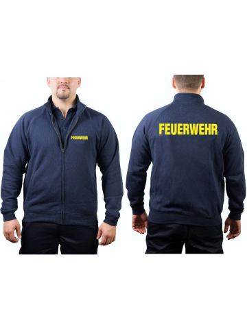 Veste de survêtement marin, FEUERWEHR dans neonjaune