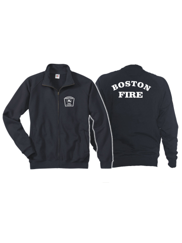 Sweat jacket navy, Boston Fire Dept., workshirt