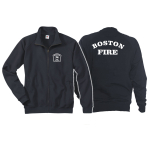 Sweat jacket navy, Boston Fire Dept., workshirt
