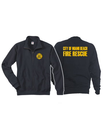 Sweat jacket navy, Miami Beach Fire Rescue, yellow