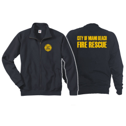 Sweat jacket navy, Miami Beach Fire Rescue, yellow