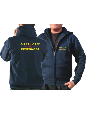 Hooded jacket navy, First Responder (neonyellow/red)